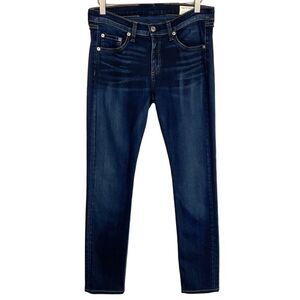 Rag & Bone Blue Woodford Cate Mid Rise Skinny Ankle Jeans Altered 30